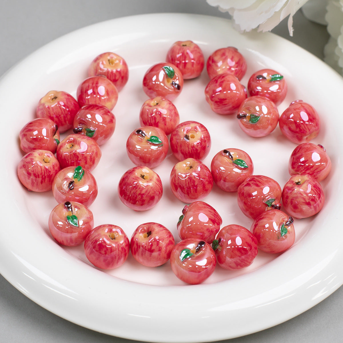 3D Moonlight Metallic Resin Apple Charms Picture color-07 10 by Acrijoy