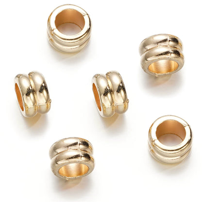 Large Hole Pearlescent Acrylic Spacer Beads 03 Golden 50 by Acrijoy