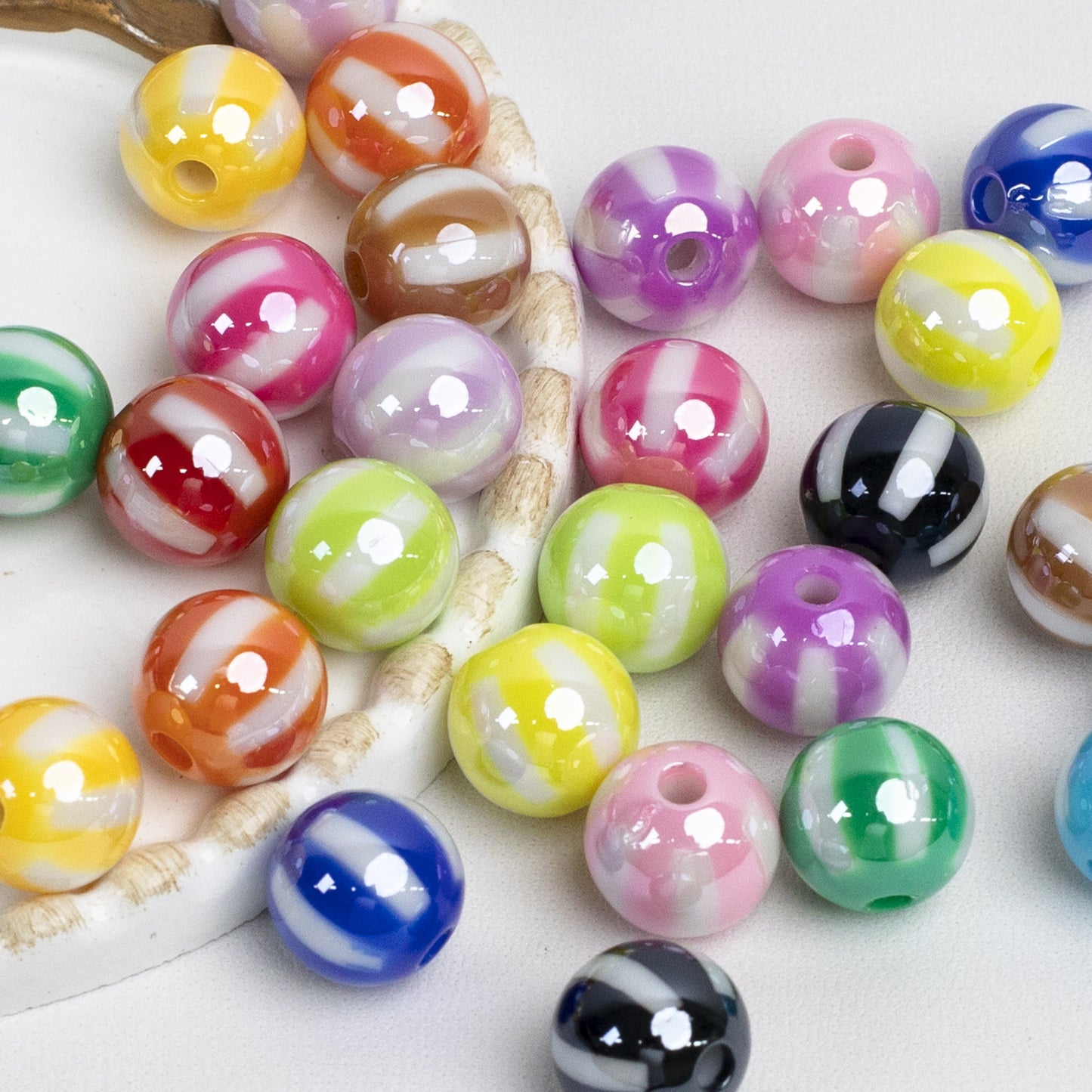 12mm Electroplated Circus Color Mix Acrylic Beads by Acrijoy