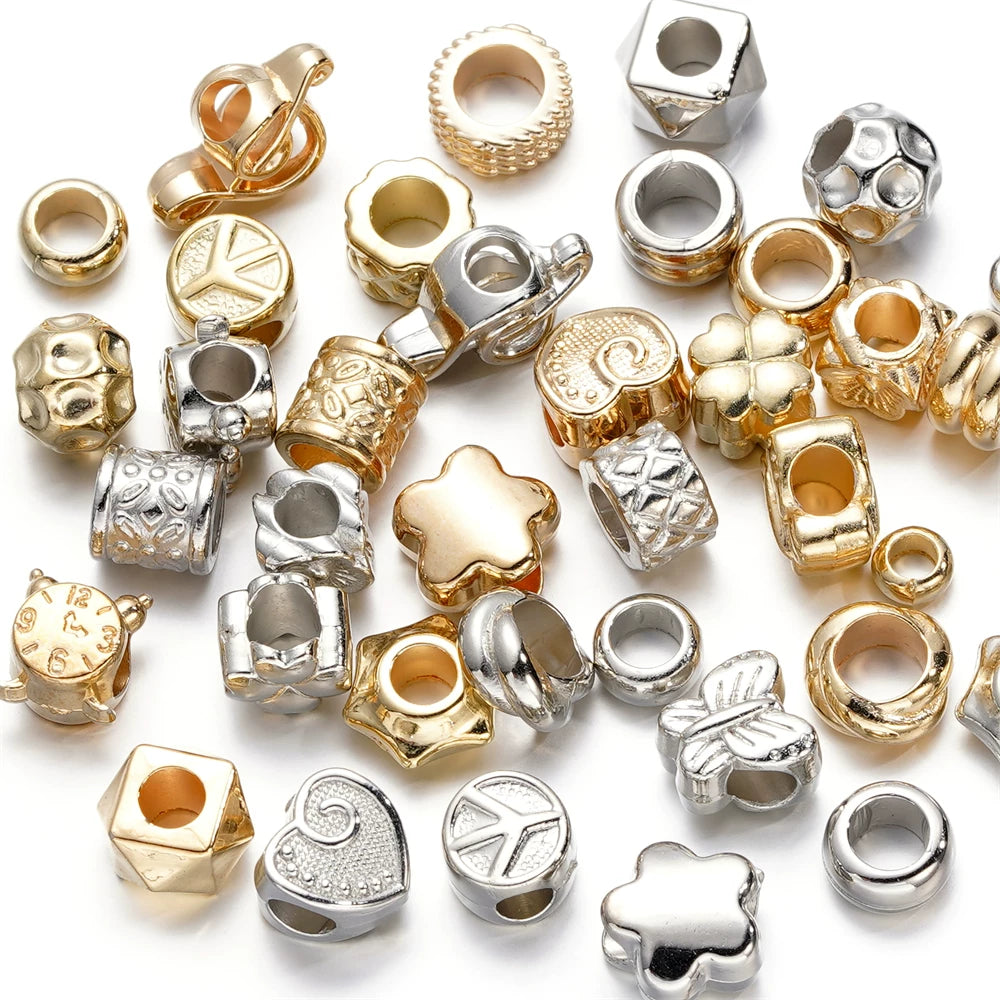 Large Hole Pearlescent Acrylic Spacer Beads by Acrijoy