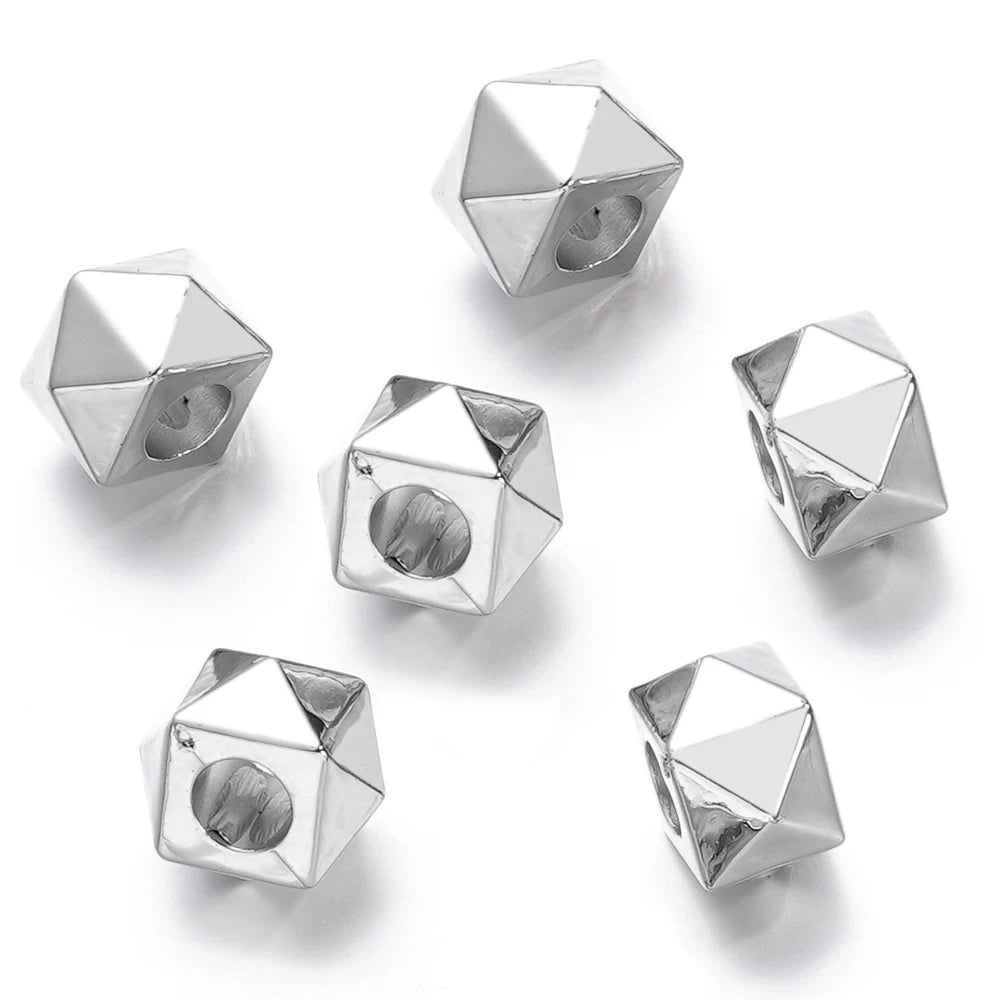 Large Hole Pearlescent Acrylic Spacer Beads 29 Silver 50 by Acrijoy