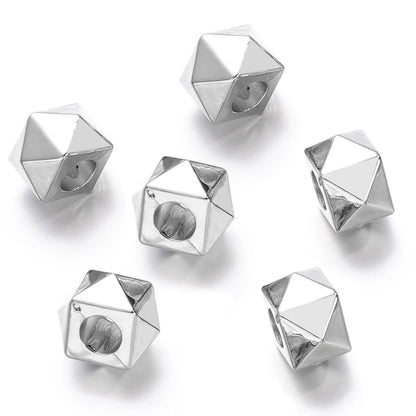 Large Hole Pearlescent Acrylic Spacer Beads 29 Silver 50 by Acrijoy