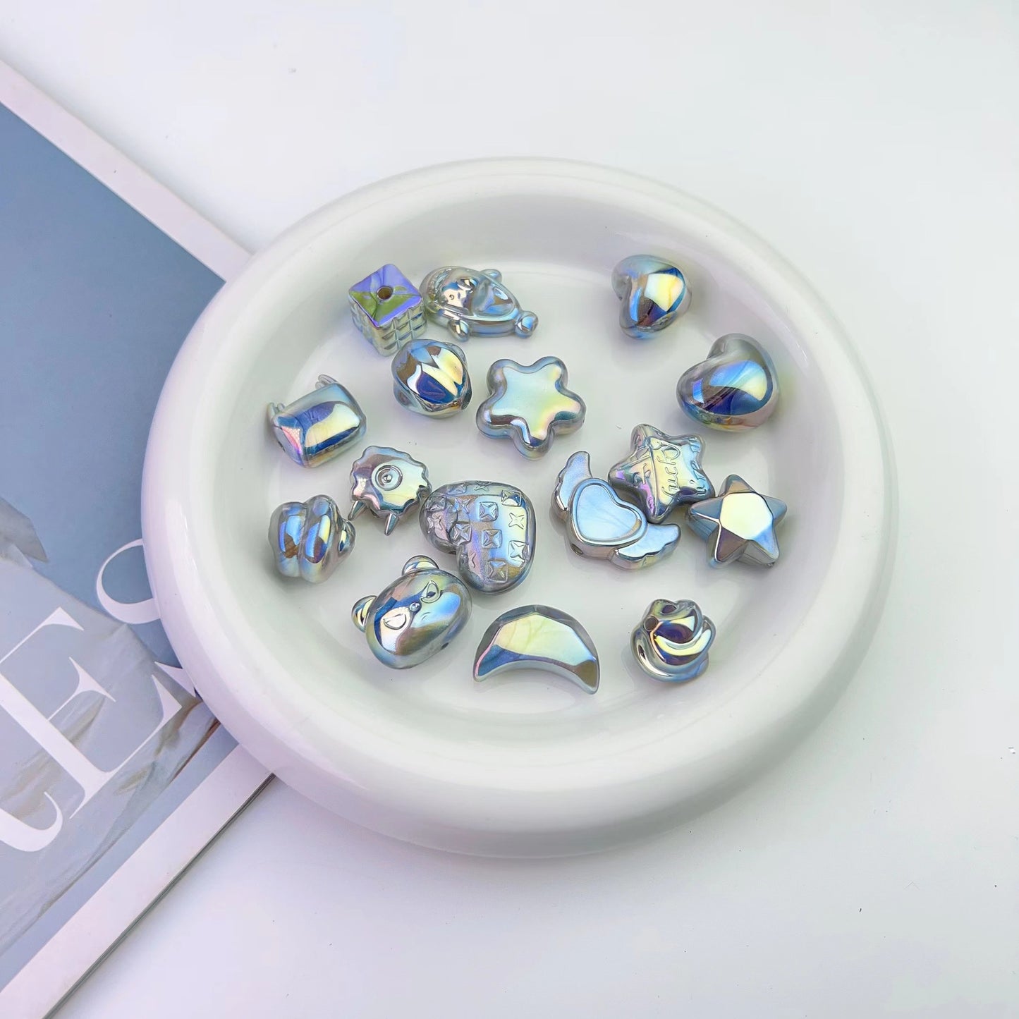 Moonlight Gray Acrylic Beads