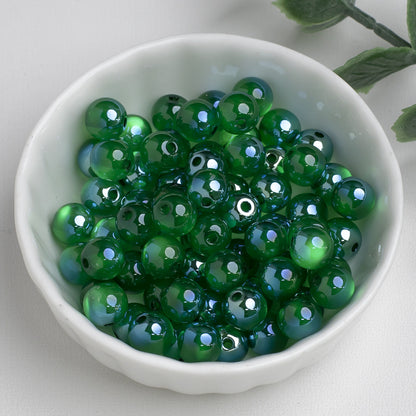 High Gloss Electroplated Moonlight Cat Eye Round Beads Picture color-22 8mm by Acrijoy