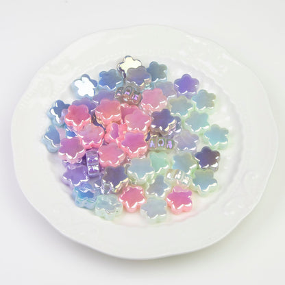Moonlight Iridescent Floral Acrylic Beads