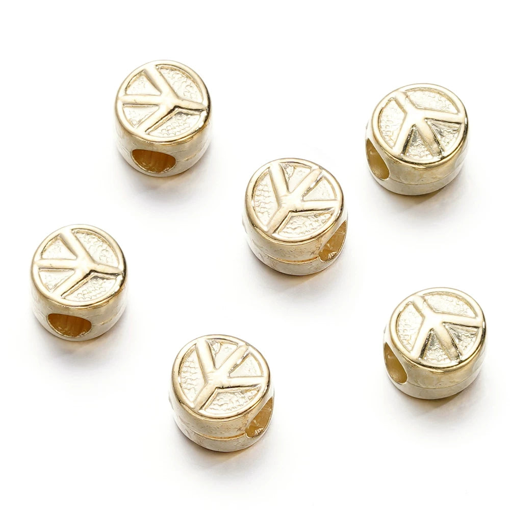 Large Hole Pearlescent Acrylic Spacer Beads 15 Golden 50 by Acrijoy