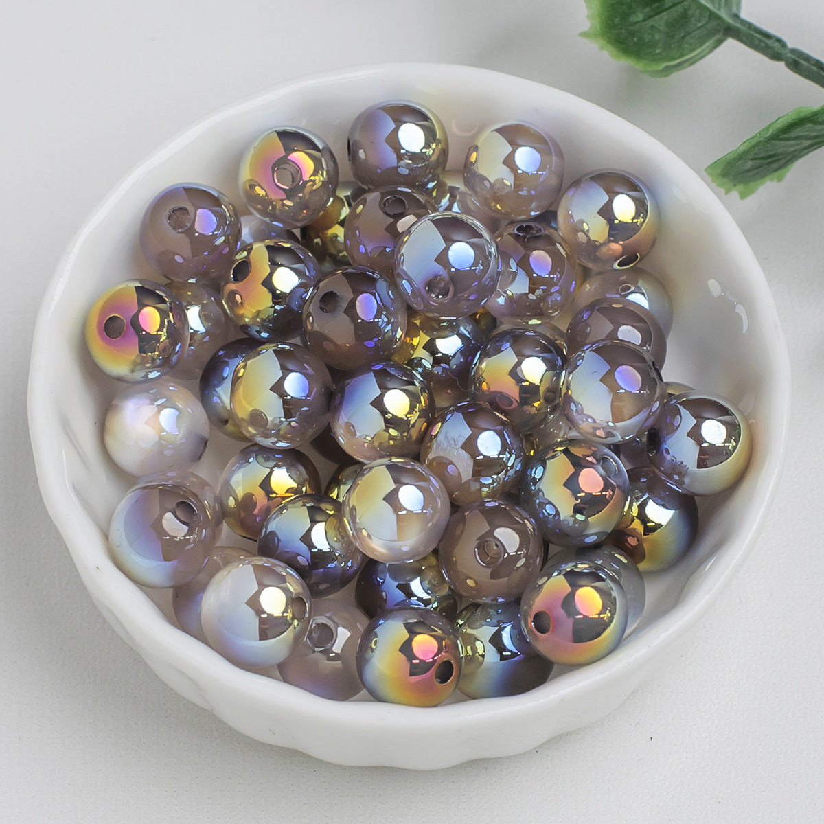 Moonlight Cat Eye Glass Beads Round Loose Picture color-07 10mm by Acrijoy
