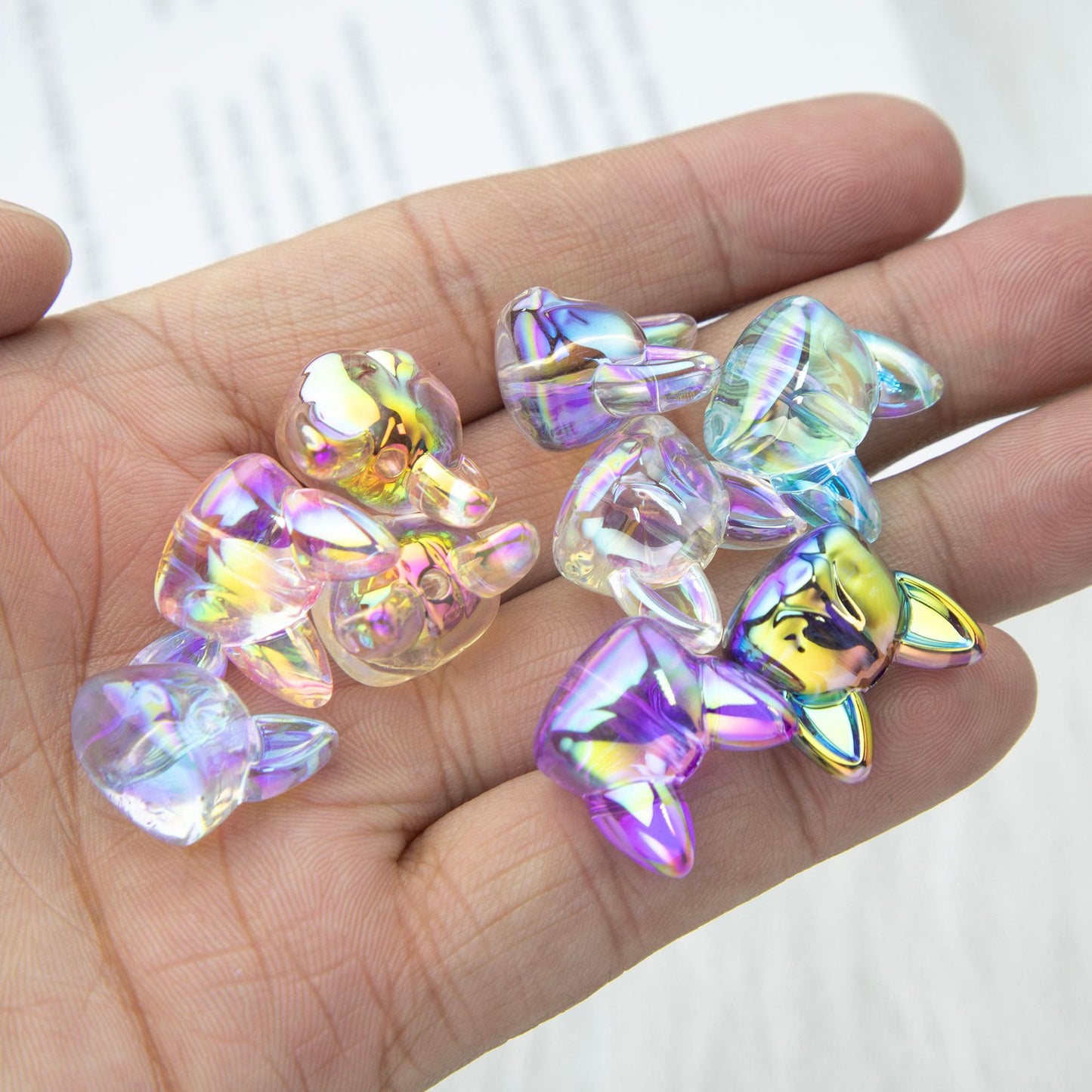 Transparent Acrylic Corgi Beads