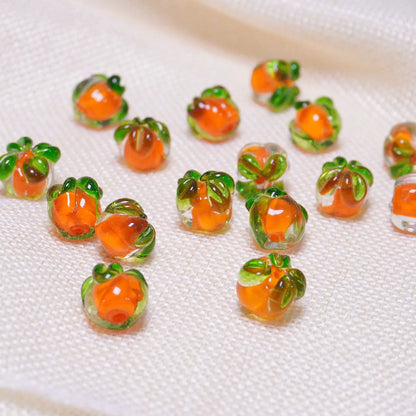 Luminous Persimmon Glass Beads Orange Yellow (Non-glow) 12mm 10 by Acrijoy
