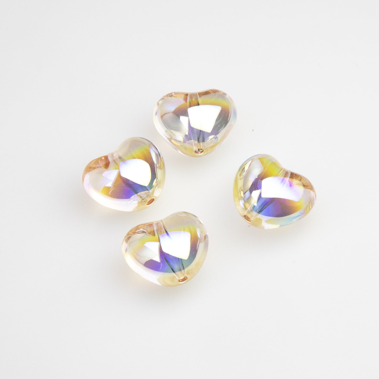 Chubby Heart Moonlight Electroplated Beads