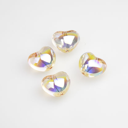 Chubby Heart Moonlight Electroplated Beads
