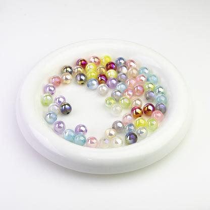 Moonlight Cat Eye Glass Beads Round Loose Picture color-01 10mm by Acrijoy