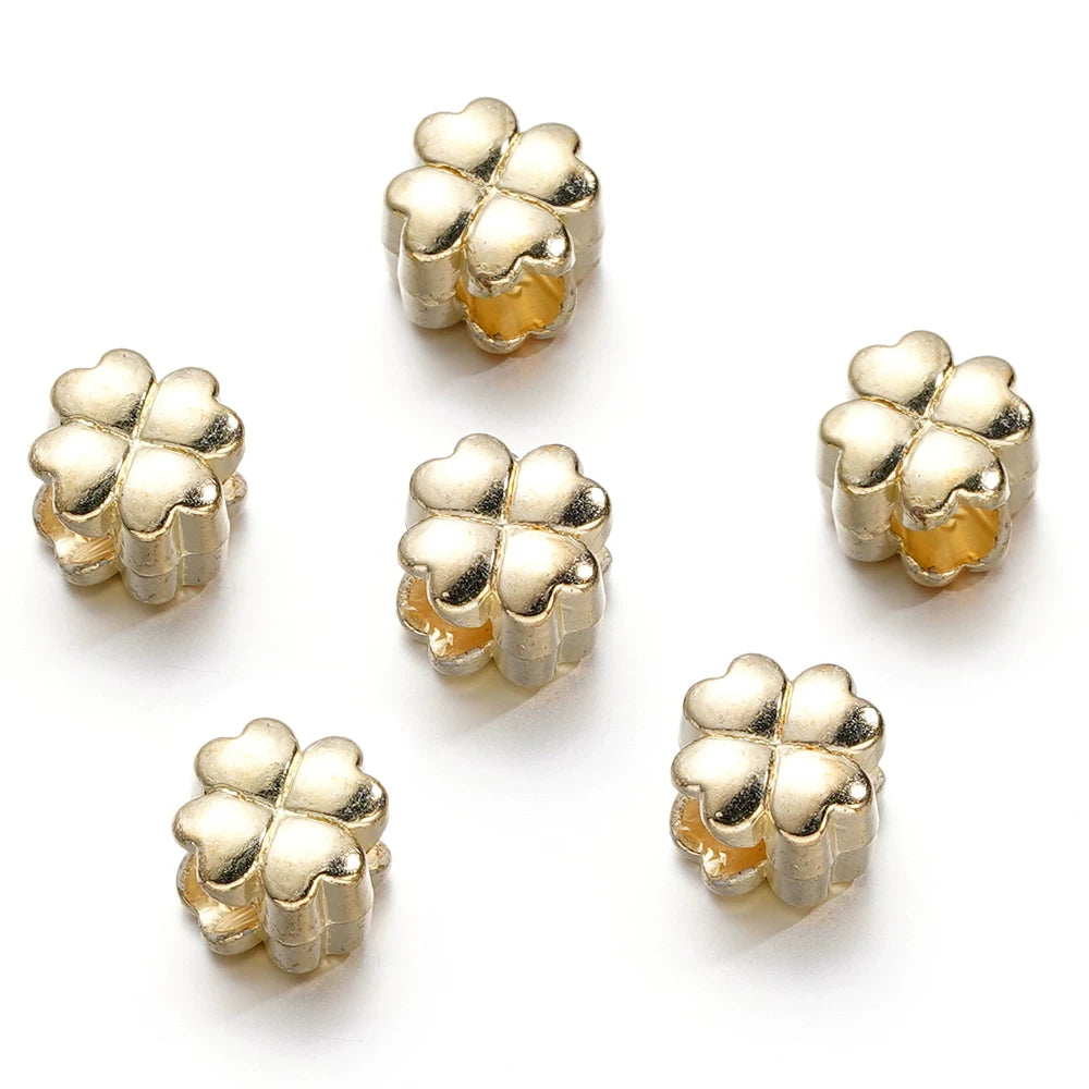 Large Hole Pearlescent Acrylic Spacer Beads 04 Golden 50 by Acrijoy