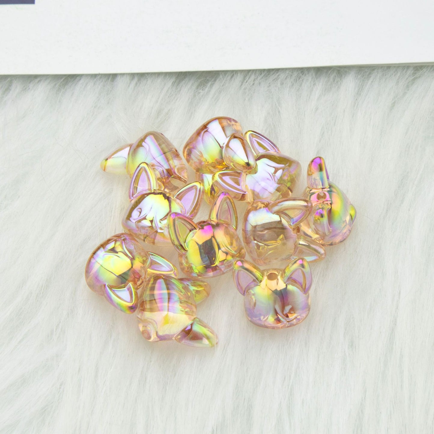 Transparent Acrylic Corgi Beads