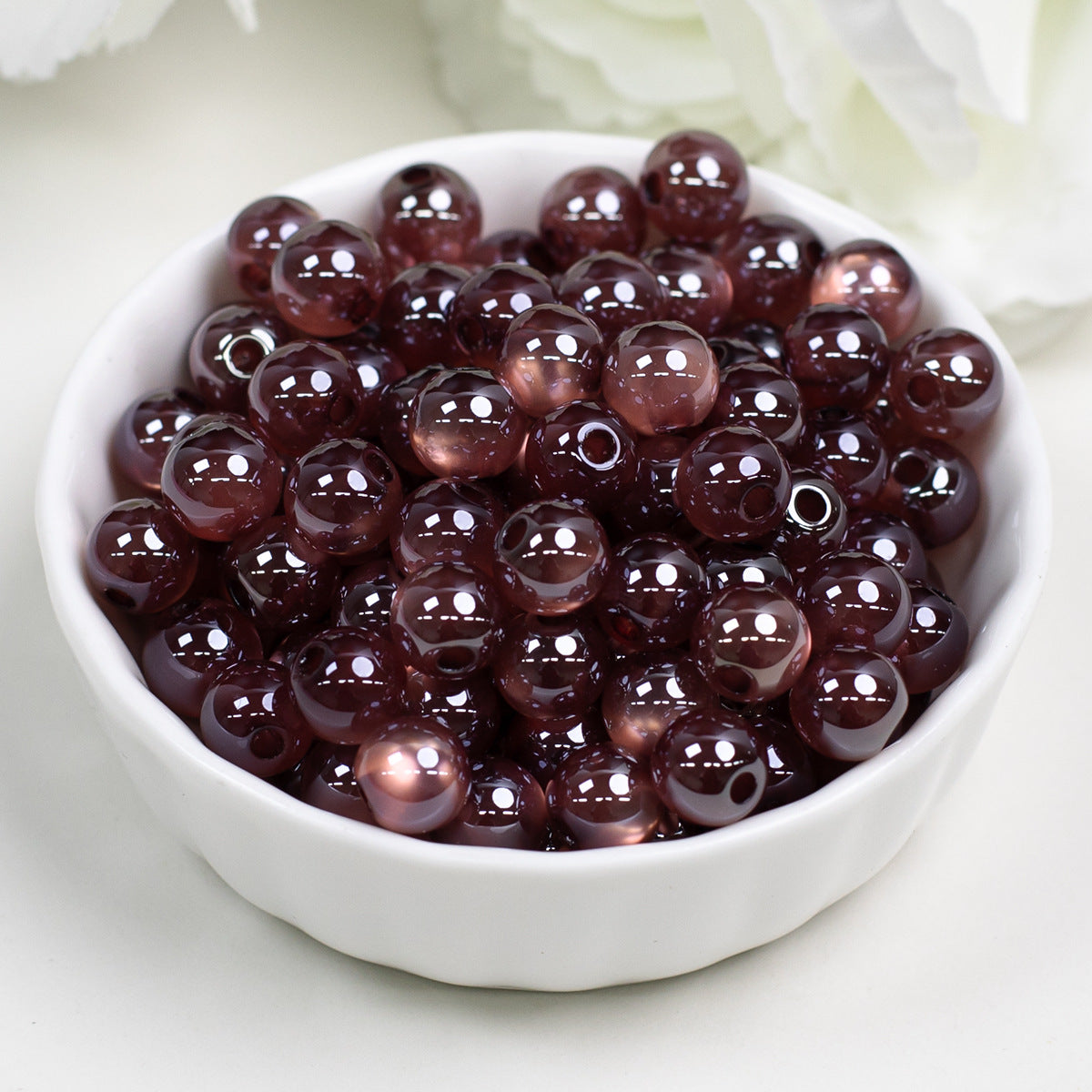 High Gloss Electroplated Moonlight Cat Eye Round Beads Picture color-18 8mm by Acrijoy