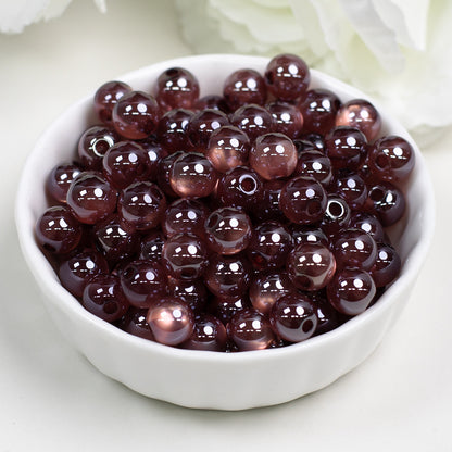 High Gloss Electroplated Moonlight Cat Eye Round Beads Picture color-18 8mm by Acrijoy