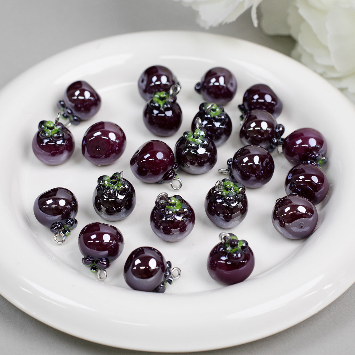 3D Moonlight Metallic Resin Apple Charms Picture color-14 10 by Acrijoy