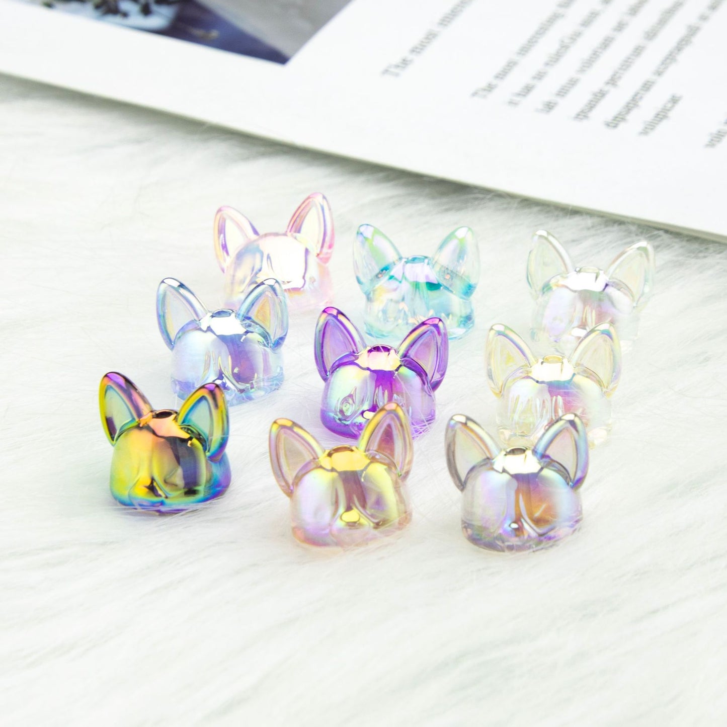 Transparent Acrylic Corgi Beads