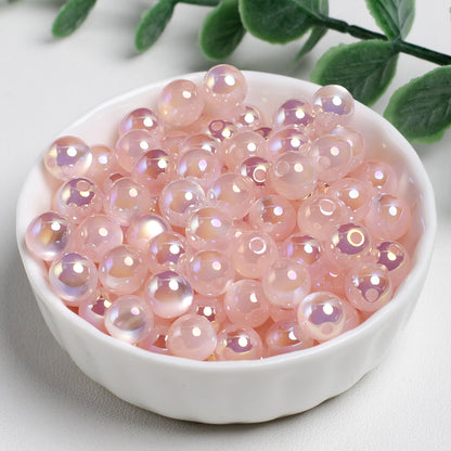 High Gloss Electroplated Moonlight Cat Eye Round Beads Picture color-15 8mm by Acrijoy