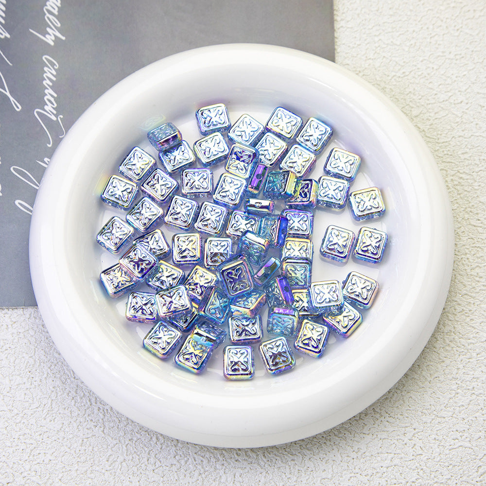 Moonlight Blue Electroplated Acrylic Beads
