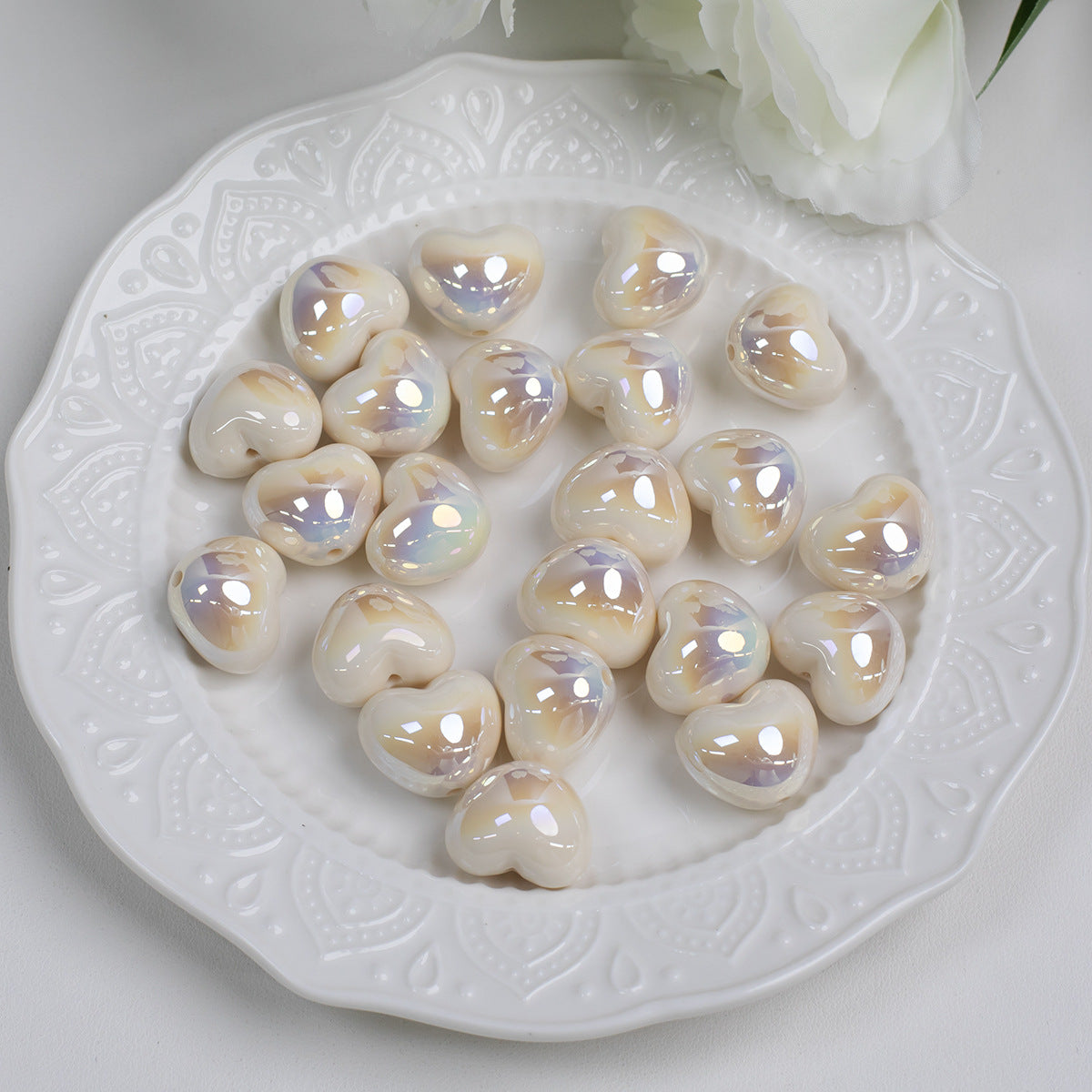 Cool Tone Heart Acrylic Beads