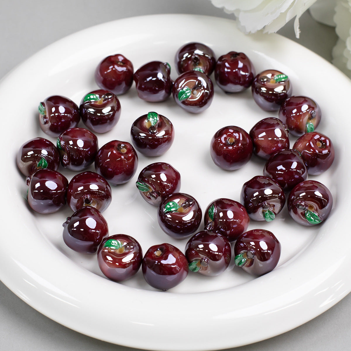 3D Moonlight Metallic Resin Apple Charms Picture color-05 10 by Acrijoy