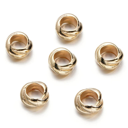 Large Hole Pearlescent Acrylic Spacer Beads 02 Golden 50 by Acrijoy