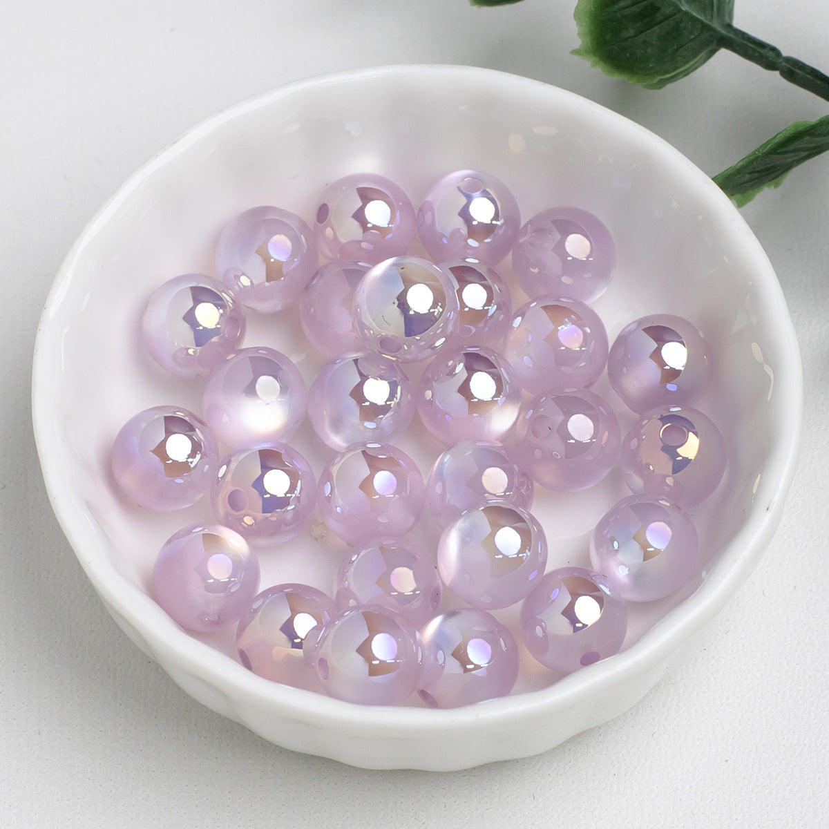 Moonlight Cat Eye Glass Beads Round Loose Picture color-22 10mm by Acrijoy