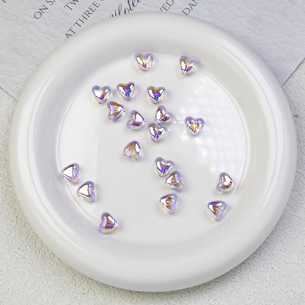 Moonlight Clear Acrylic Heart Beads