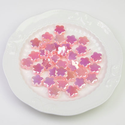 Moonlight Iridescent Floral Acrylic Beads