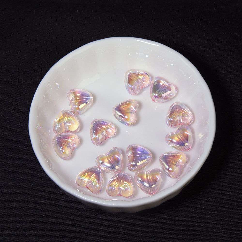 Moonlight Clear Acrylic Heart Beads