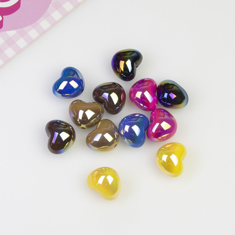 Cool Tone Heart Acrylic Beads