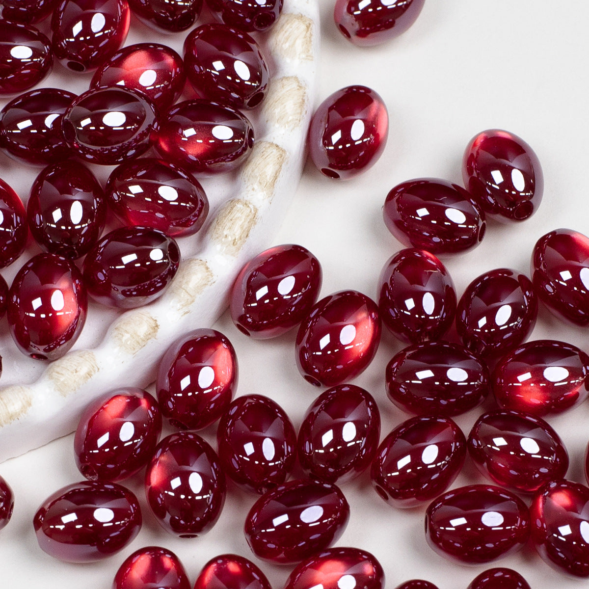 High Gloss Electroplated Cat Eye Teardrop Resin Beads Picture color-17 10*7.8mm by Acrijoy