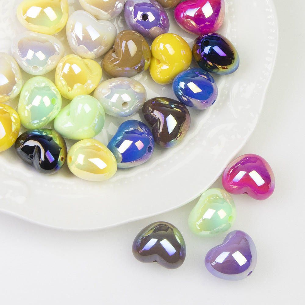 Cool Tone Heart Acrylic Beads