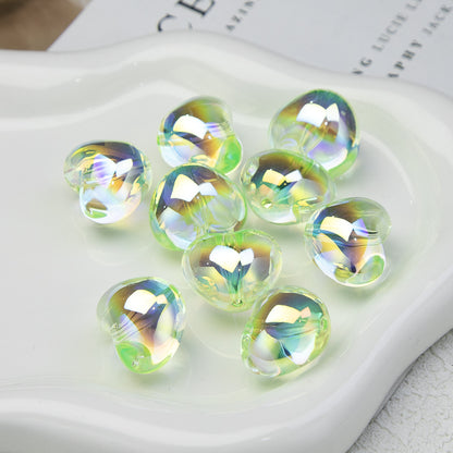 Chubby Heart Moonlight Electroplated Beads