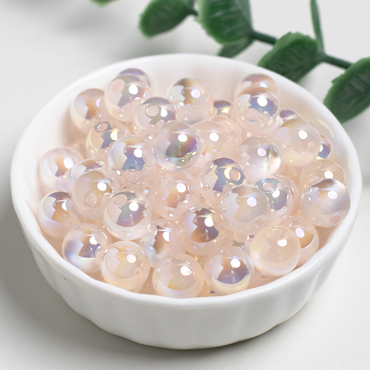 Moonlight Cat Eye Glass Beads Round Loose Picture color-13 10mm by Acrijoy