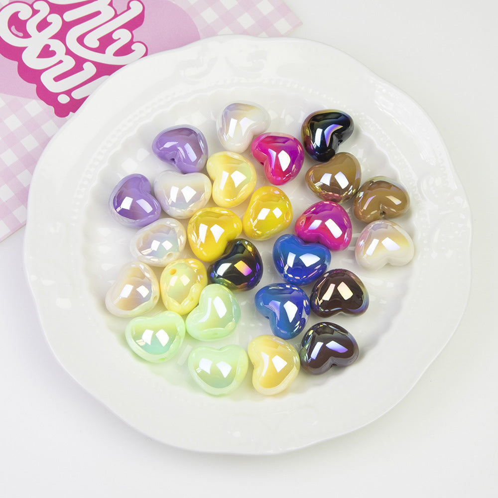 Cool Tone Heart Acrylic Beads
