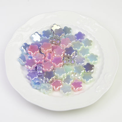 Moonlight Iridescent Floral Acrylic Beads