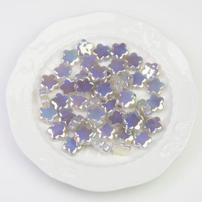 Moonlight Iridescent Floral Acrylic Beads