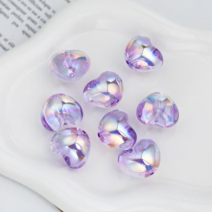 Chubby Heart Moonlight Electroplated Beads