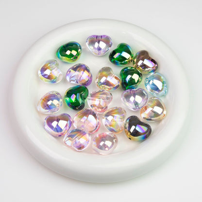 Chubby Heart Moonlight Electroplated Beads