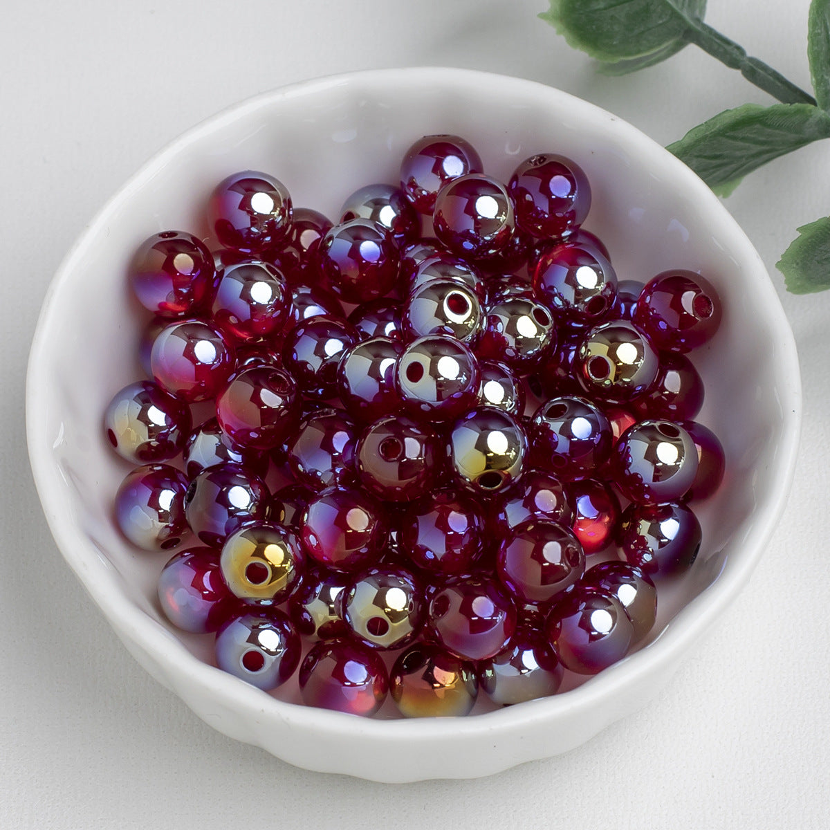 High Gloss Electroplated Moonlight Cat Eye Round Beads Picture color-12 8mm by Acrijoy
