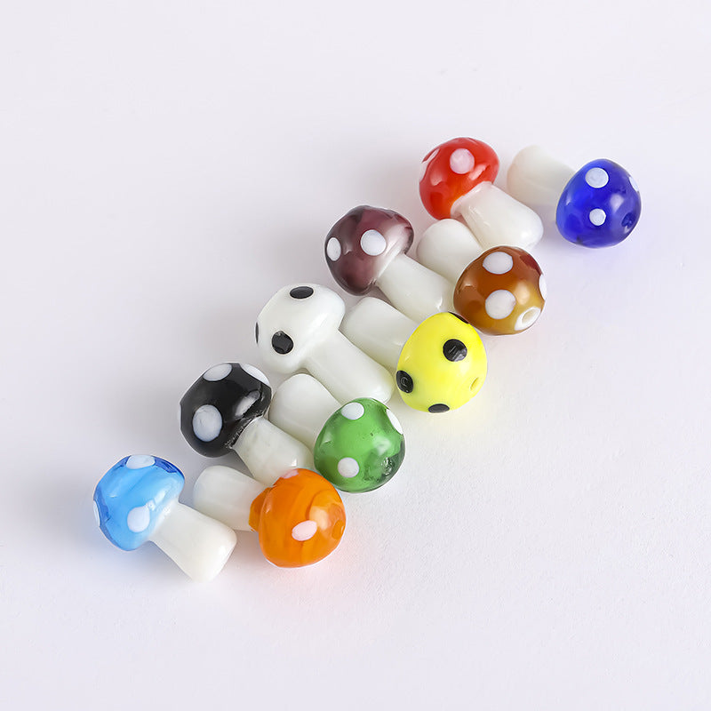 Colorful Mushroom Lampwork Glass Beads by Acrijoy