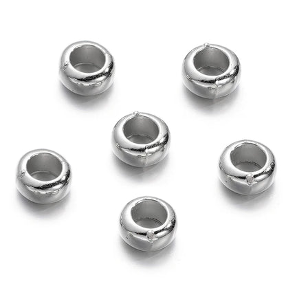 Large Hole Pearlescent Acrylic Spacer Beads 36 Silver 50 by Acrijoy