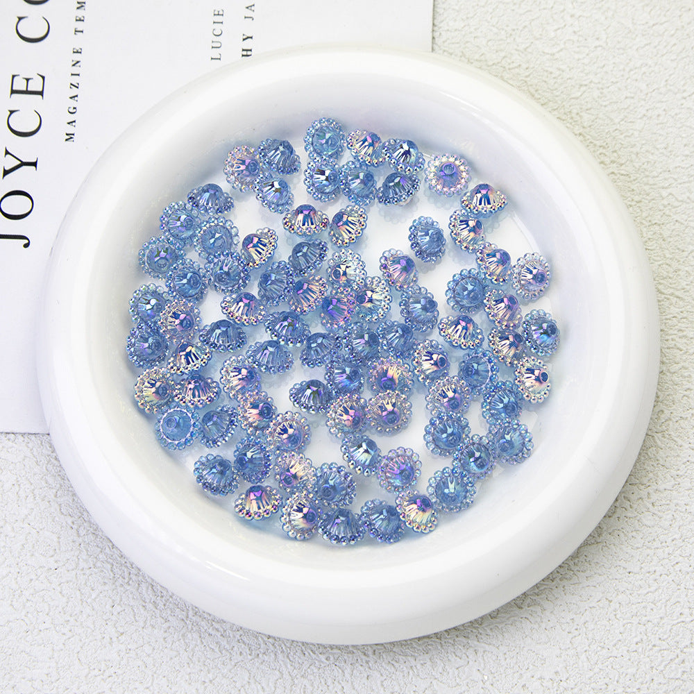 Moonlight Blue Electroplated Acrylic Beads