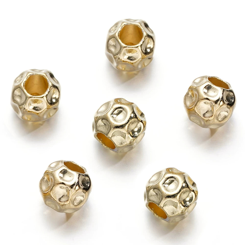 Large Hole Pearlescent Acrylic Spacer Beads 09 Golden 50 by Acrijoy