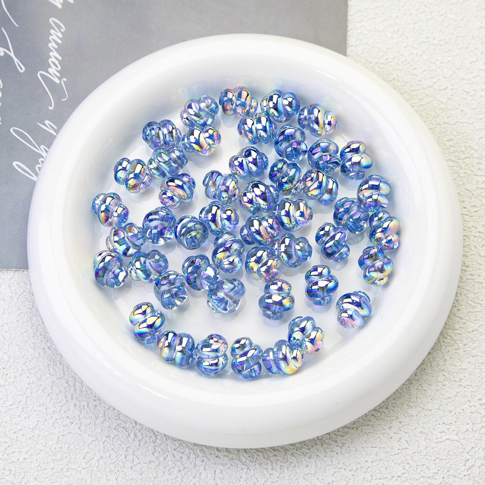 Moonlight Blue Electroplated Acrylic Beads