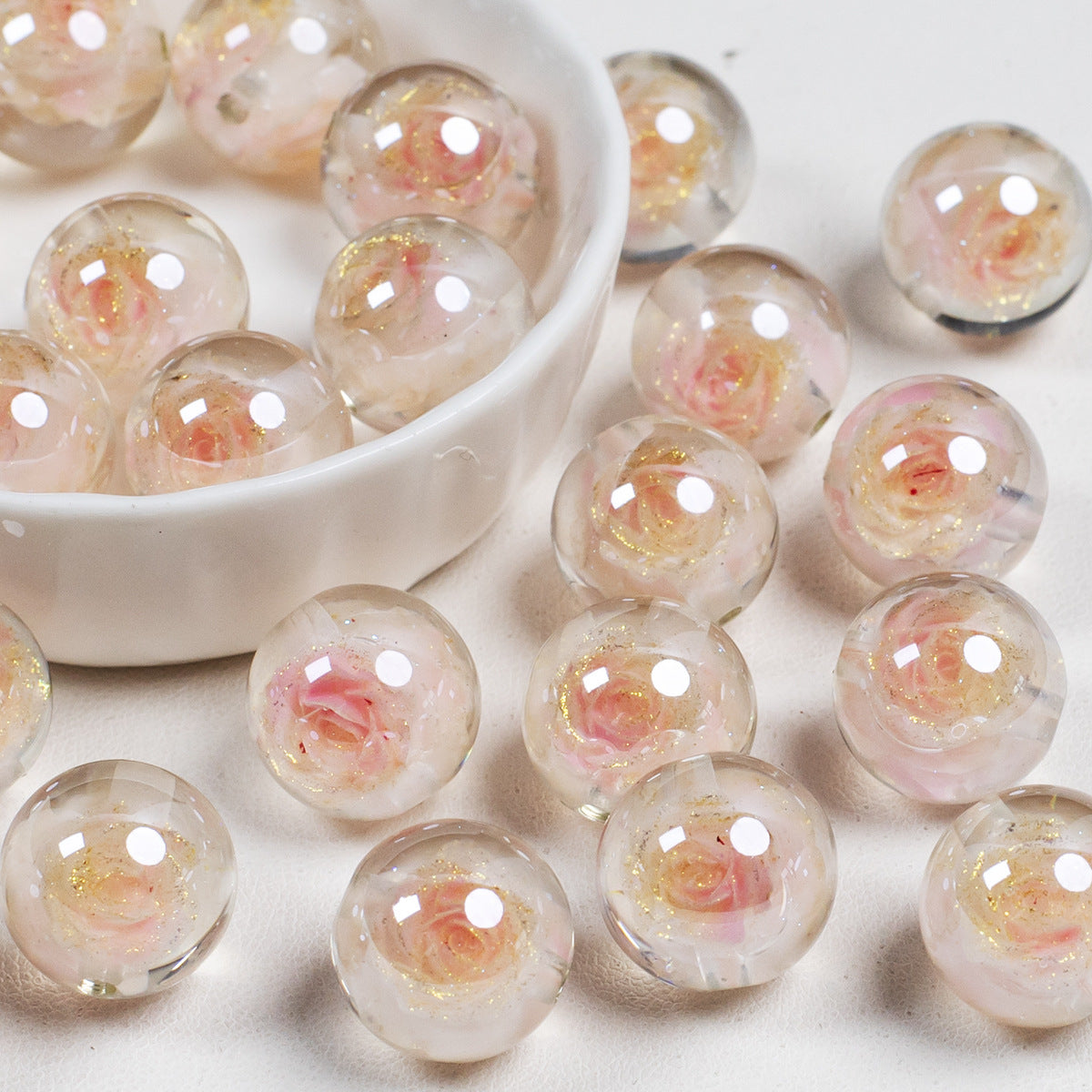 Luminous Electroplated Roselle Flower Resin Beads Picture color-07 16mm by Acrijoy