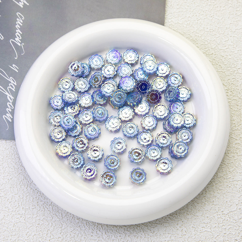 Moonlight Blue Electroplated Acrylic Beads