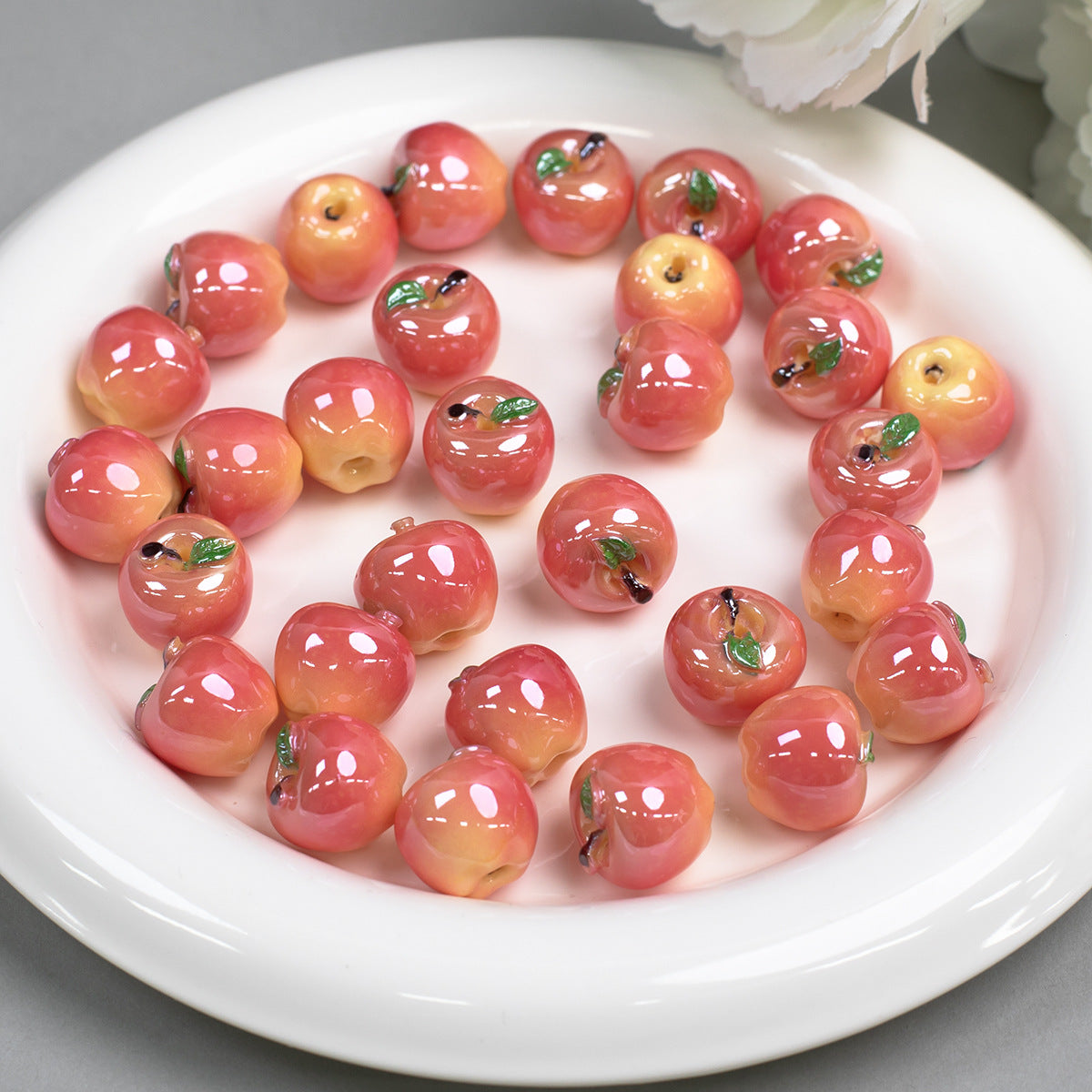 3D Moonlight Metallic Resin Apple Charms Picture color-09 10 by Acrijoy